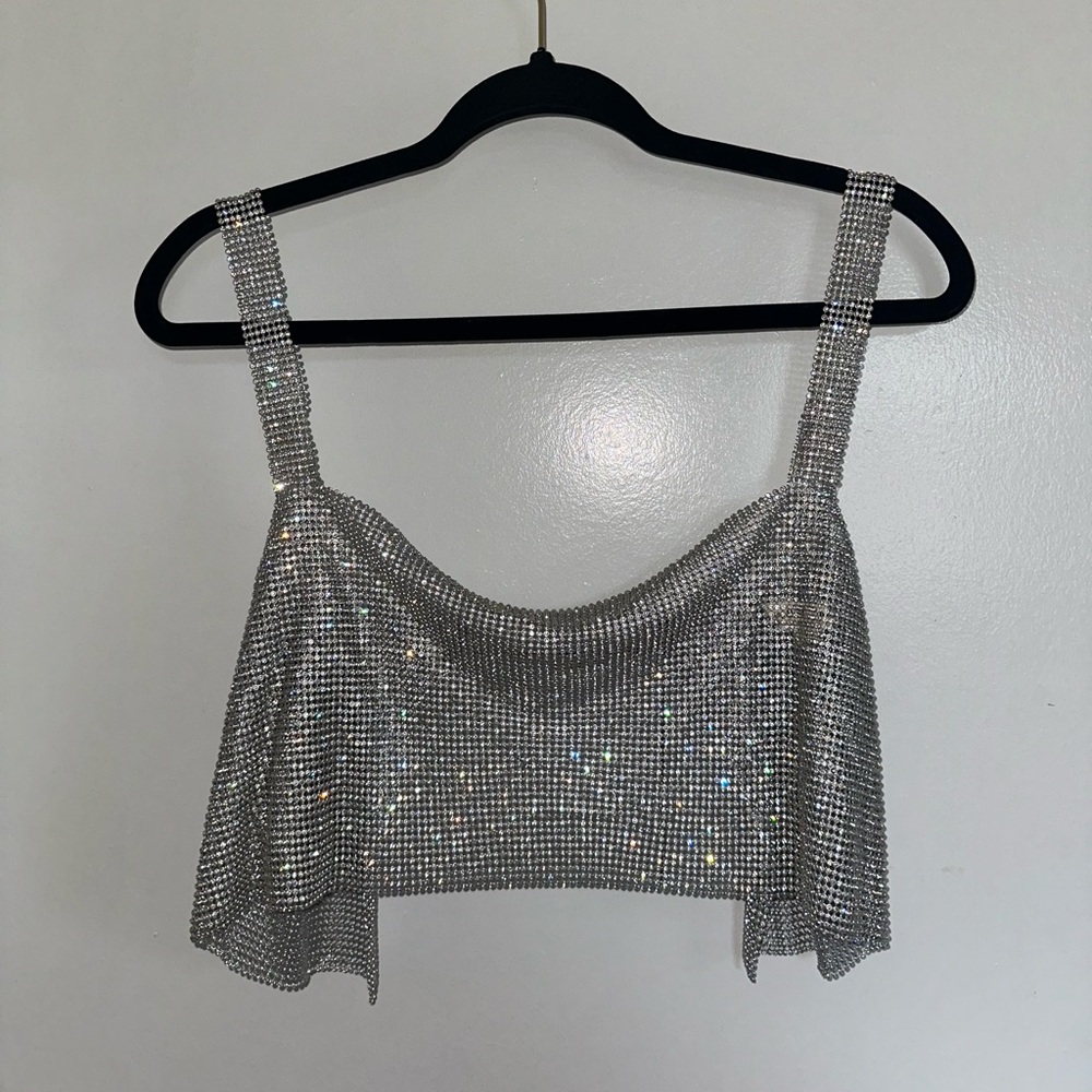 Sparkly Chainmail Crop Top Small